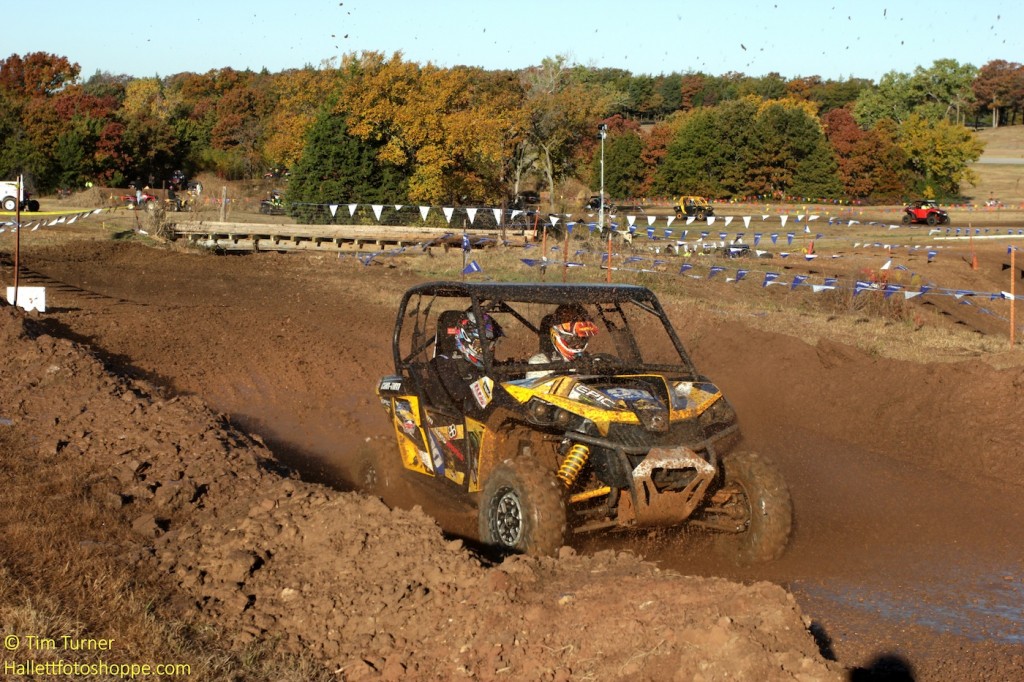 Louis Powersports / Can-Am Maverick 1000R X rs side-by-side racer Hunter Miller and co-pilot Johnny Hale won the UTV XC race at the 18th Annual Oklahoma Gold Rush event at Hallett Motor Speedway in Jennings, Okla.