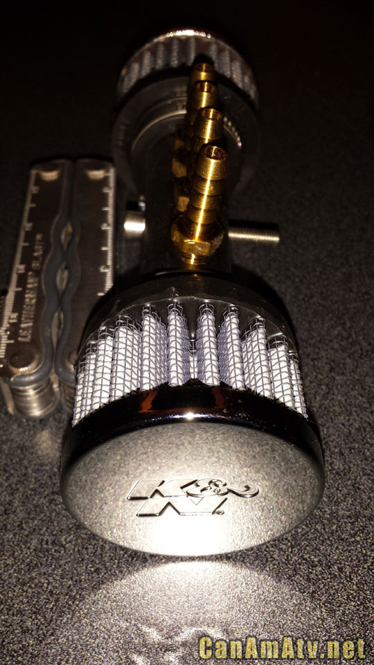 Old No. 27 Brand Multi-Breather, K&N chrome filter.